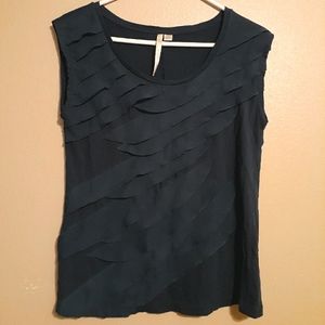 LC Lauren Conrad Sleeveless Ruffle Front Blouse